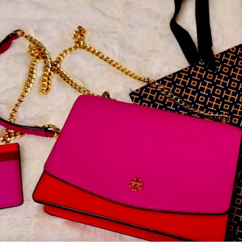 NWOT Tory Burch red/pink crossbody bag